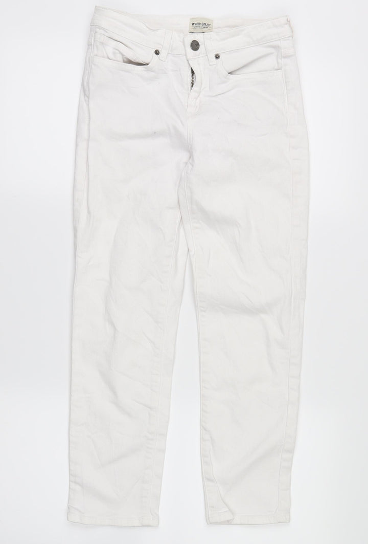whitestuff Womens White Denim Skinny Jeans Size 6 L22 in