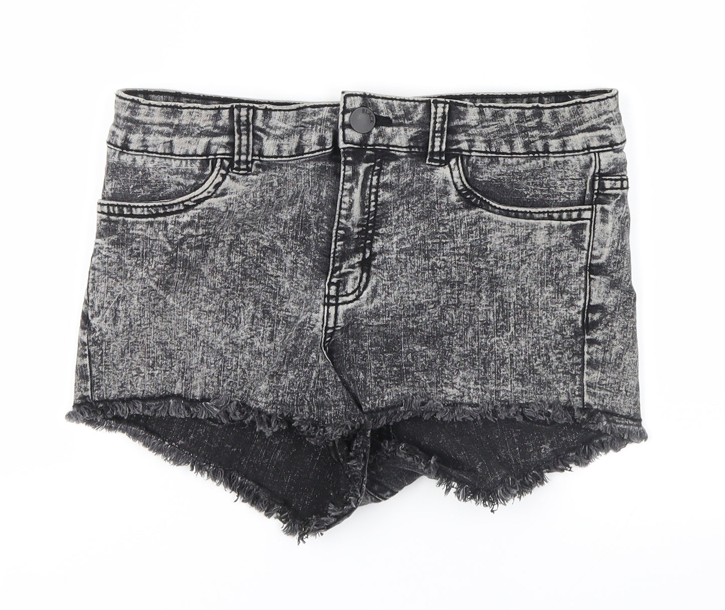 Divided Womens Grey  Denim Hot Pants Shorts Size 12