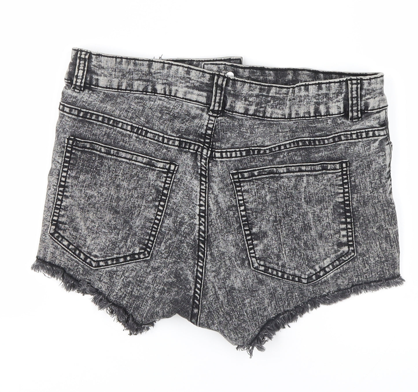 Divided Womens Grey  Denim Hot Pants Shorts Size 12