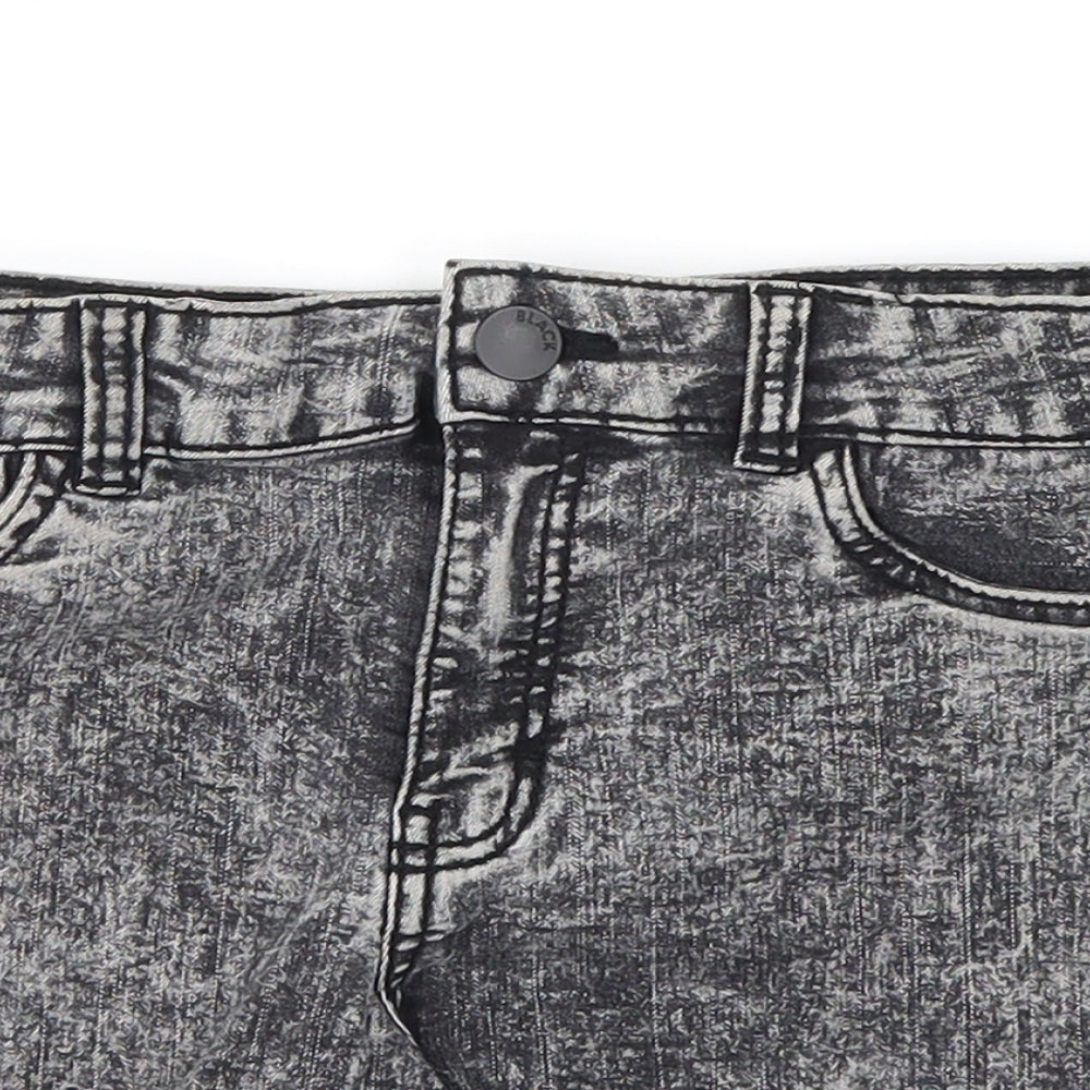 Divided Womens Grey  Denim Hot Pants Shorts Size 12