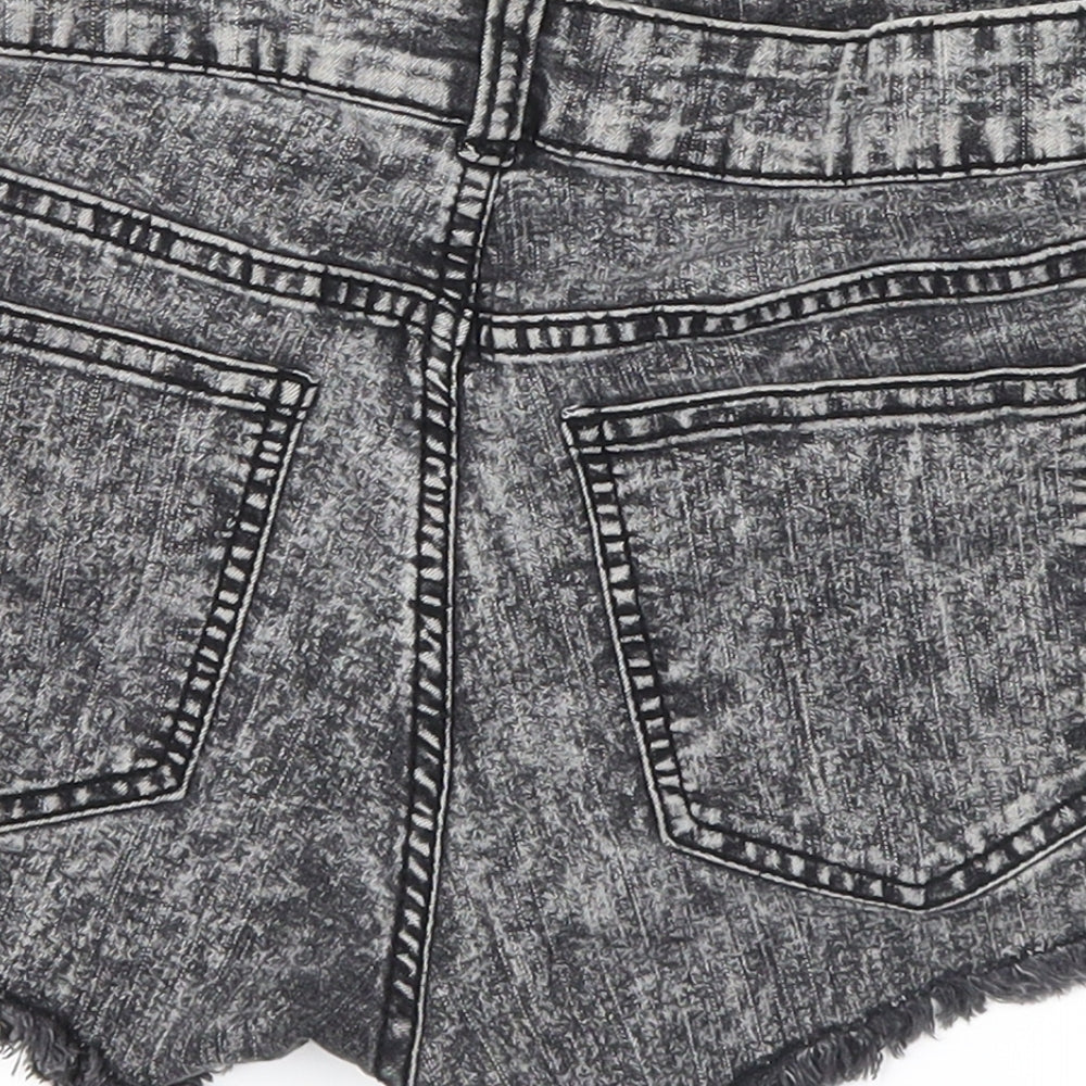 Divided Womens Grey  Denim Hot Pants Shorts Size 12