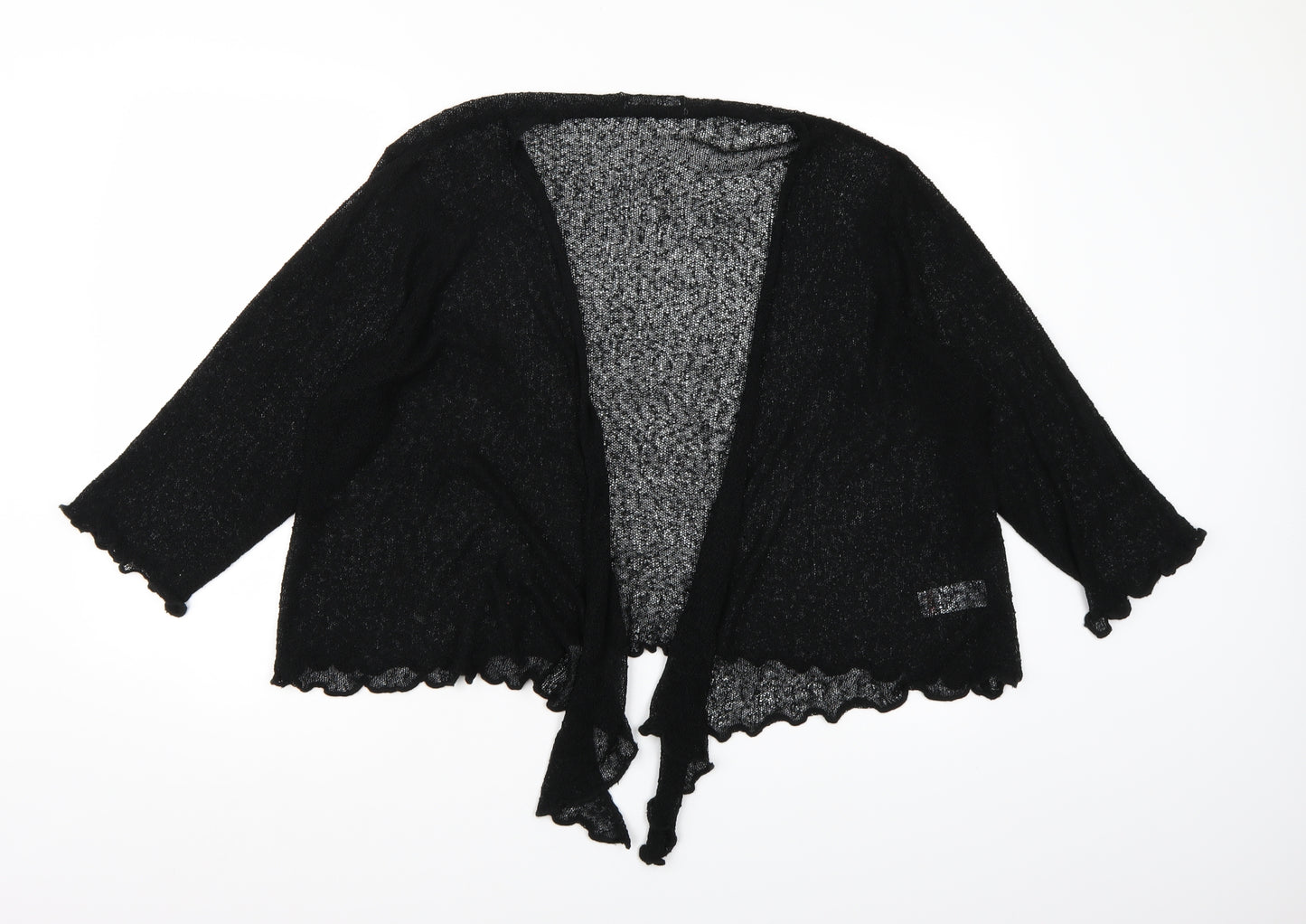 BM collection Womens Black  Knit Cardigan Jumper Size XL