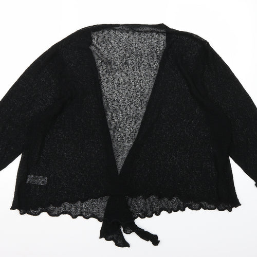BM collection Womens Black  Knit Cardigan Jumper Size XL