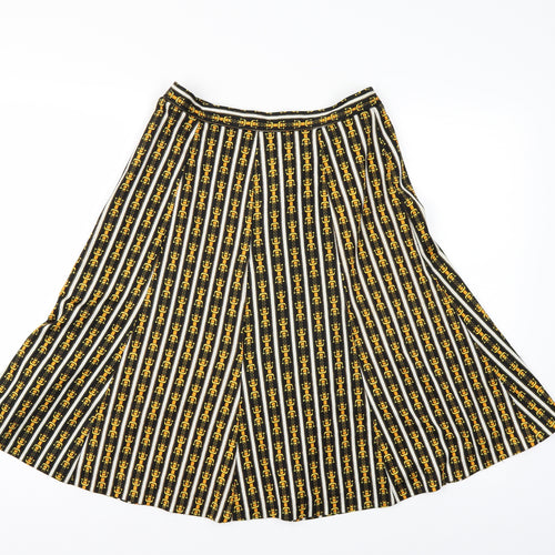 Preworn Womens Black Geometric  A-Line Skirt