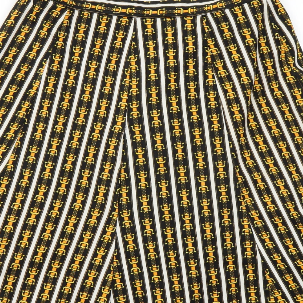 Preworn Womens Black Geometric  A-Line Skirt