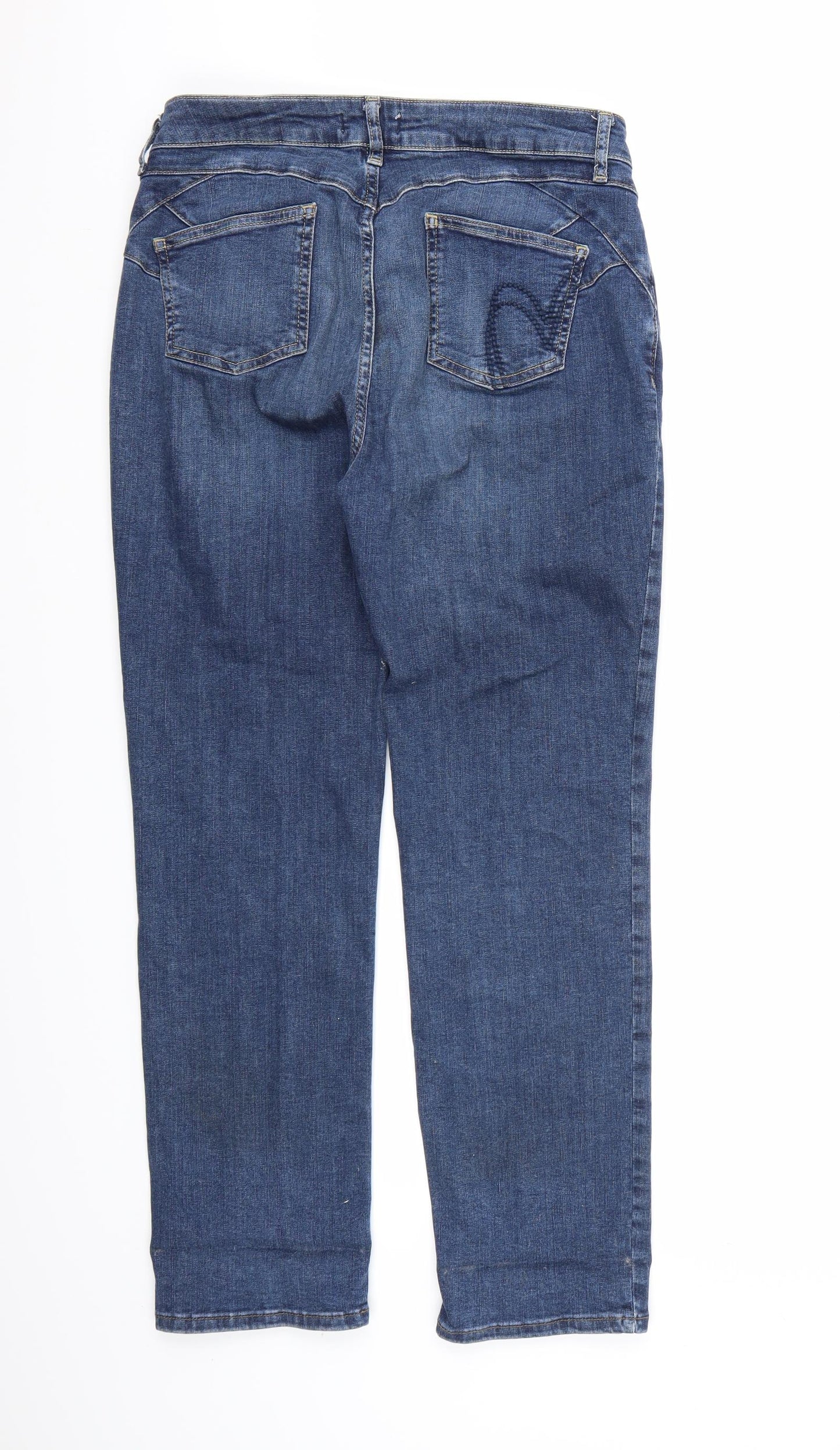 Per Una Womens Blue  Denim Straight Jeans Size 12 L26 in