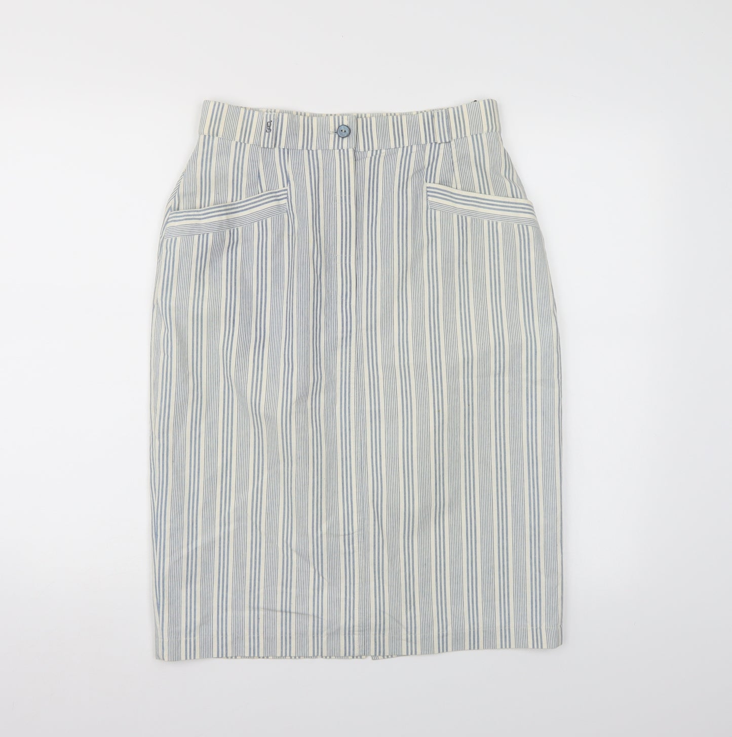 GARDEUR Womens Blue Striped  A-Line Skirt Size 12