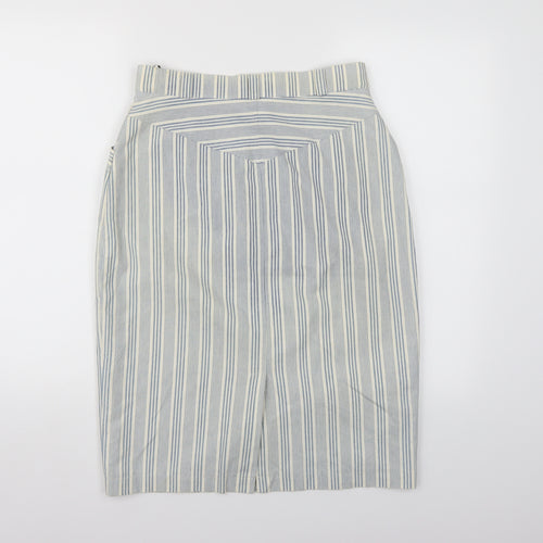 GARDEUR Womens Blue Striped  A-Line Skirt Size 12