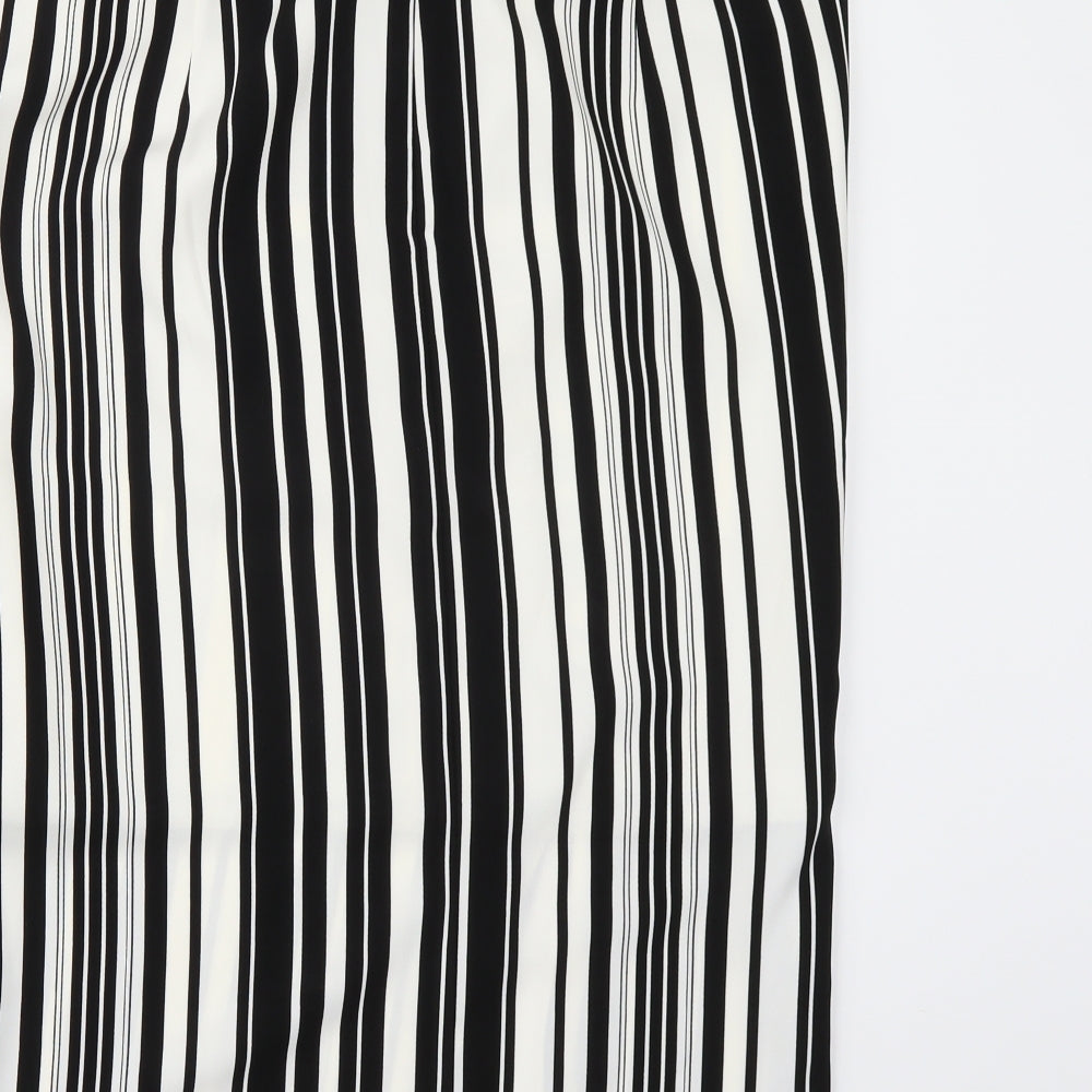 TU Womens Black Striped  A-Line Skirt Size 16