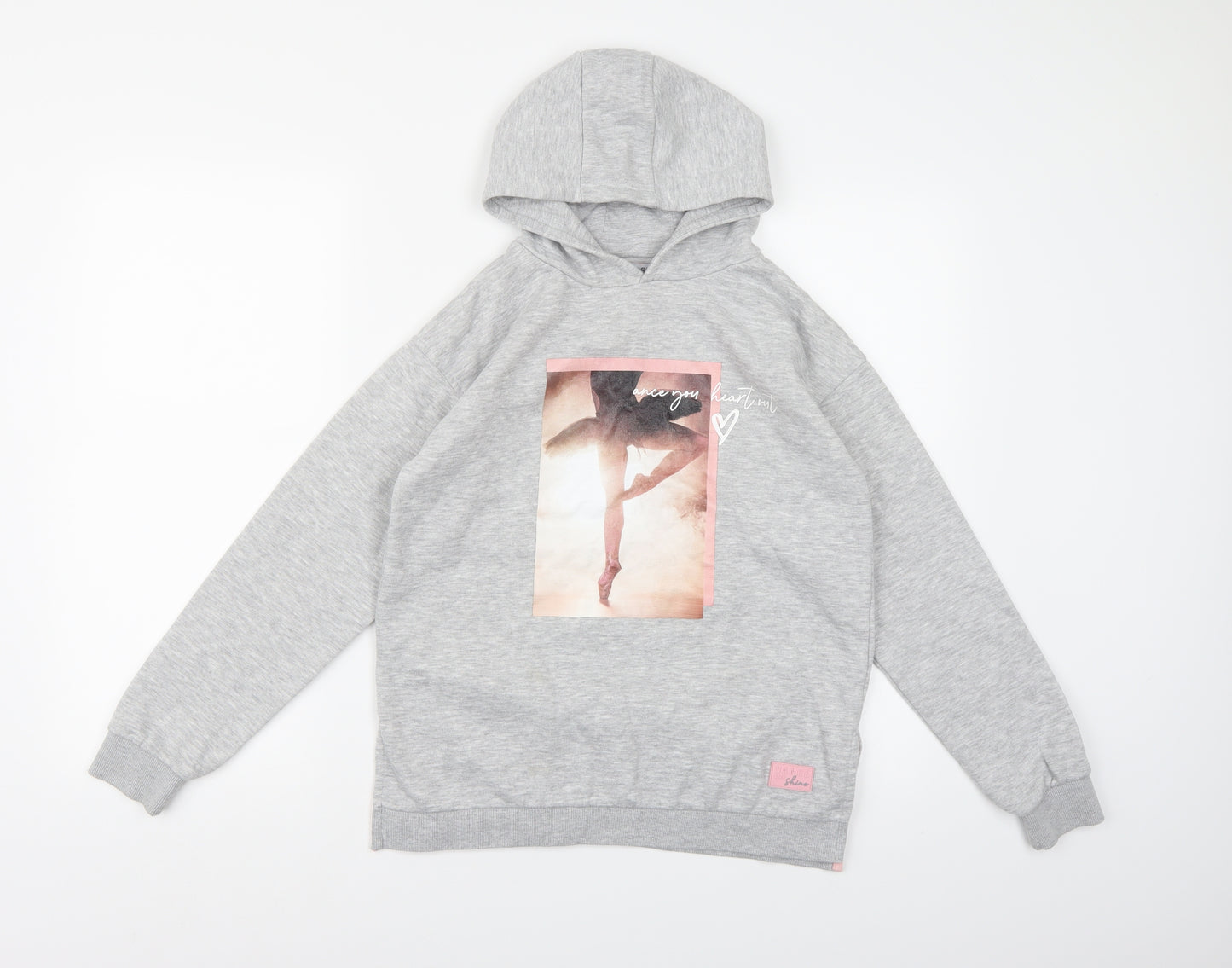 Primark Girls Grey  Jersey Pullover Hoodie Size 11-12 Years