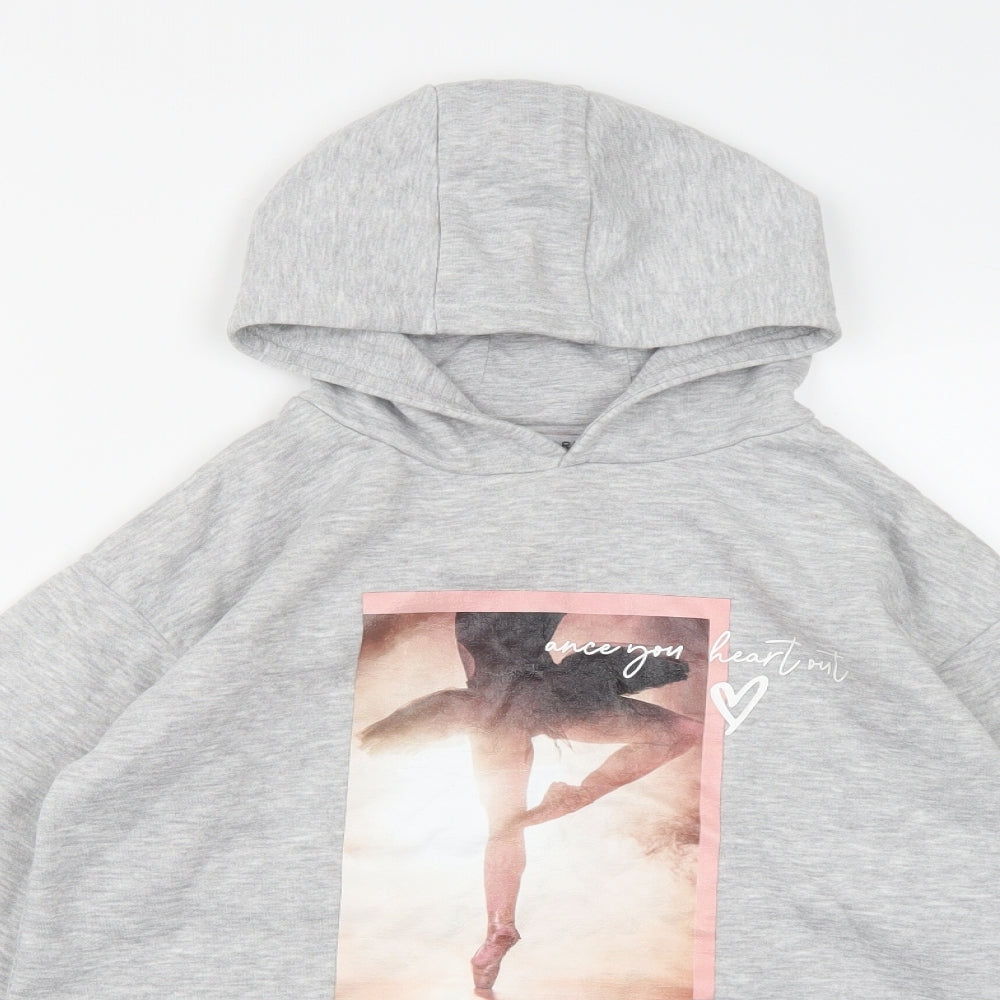 Primark Girls Grey  Jersey Pullover Hoodie Size 11-12 Years