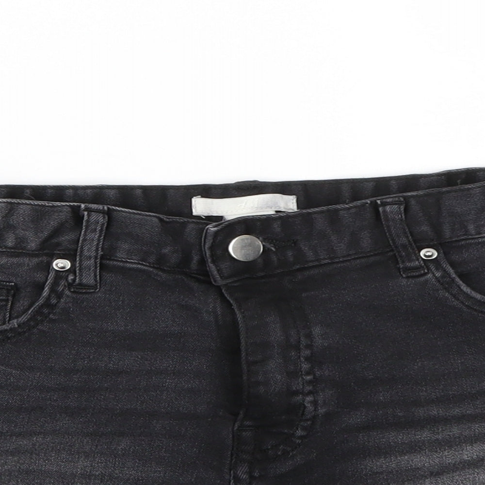 H&M Womens Black  Denim Hot Pants Shorts Size 10