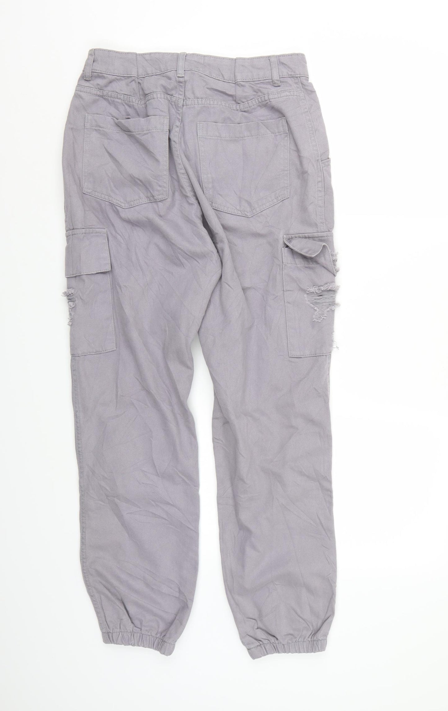 New Look Womens Purple  Denim Cargo Trousers Size 10 L27 in