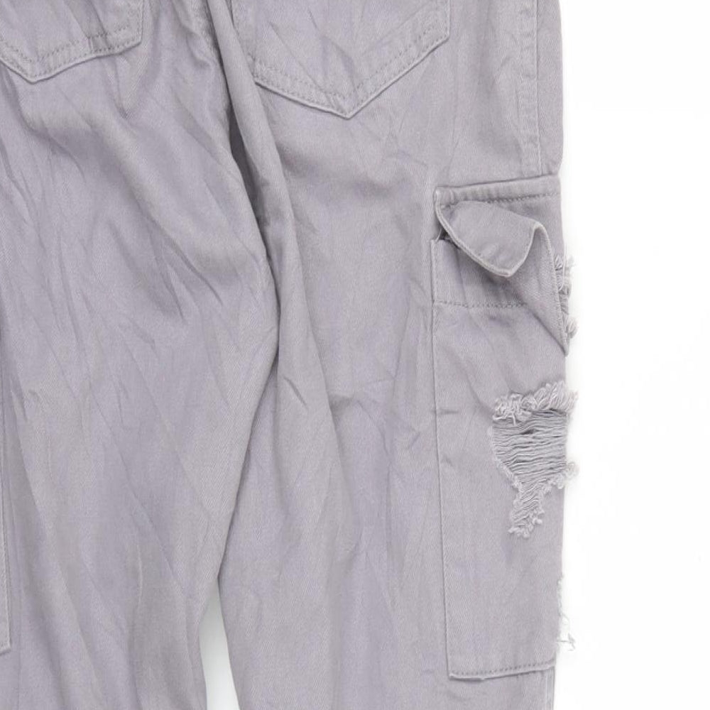 New Look Womens Purple  Denim Cargo Trousers Size 10 L27 in