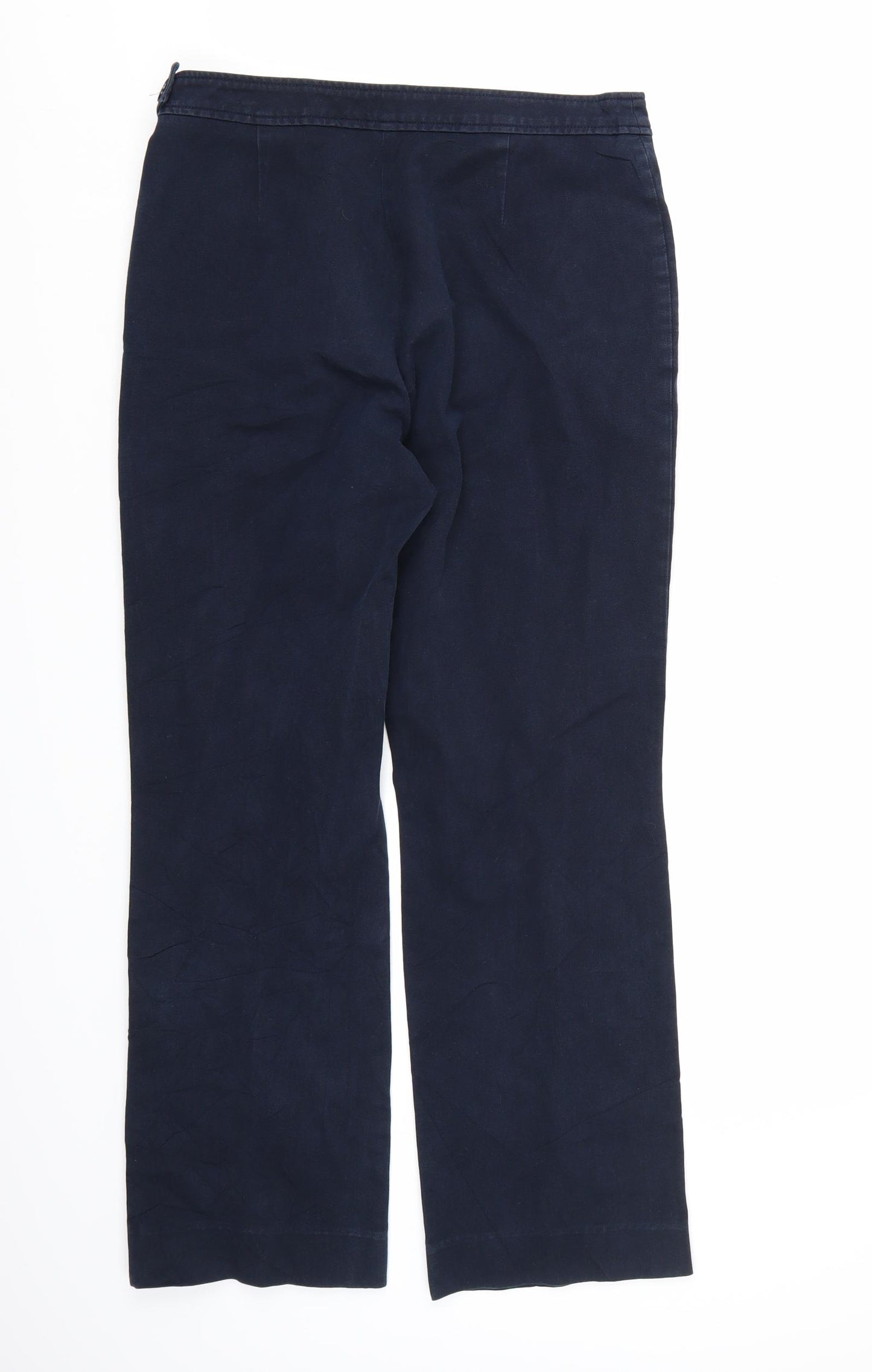 Marks and Spencer Womens Blue  Denim Wide-Leg Jeans Size 12 L28 in