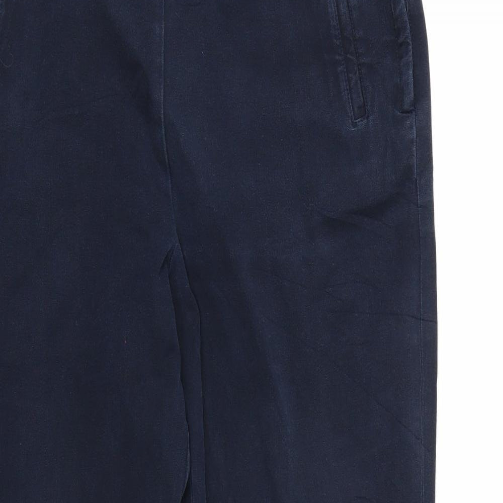 Marks and Spencer Womens Blue  Denim Wide-Leg Jeans Size 12 L28 in
