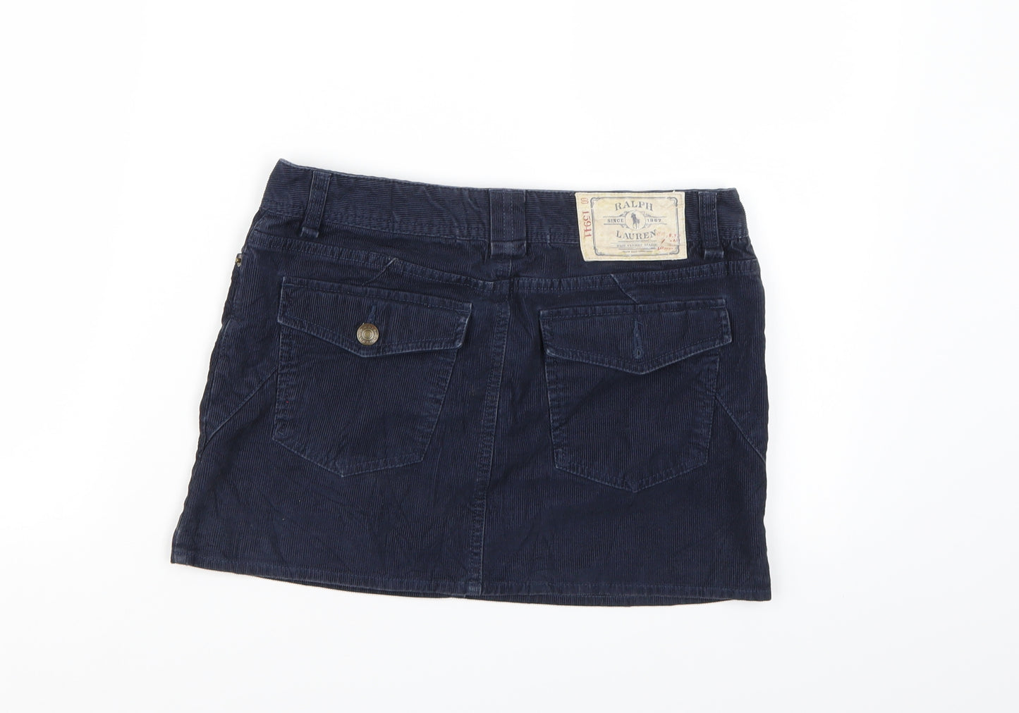 Ralph Lauren Womens Blue  Corduroy A-Line Skirt Size 14