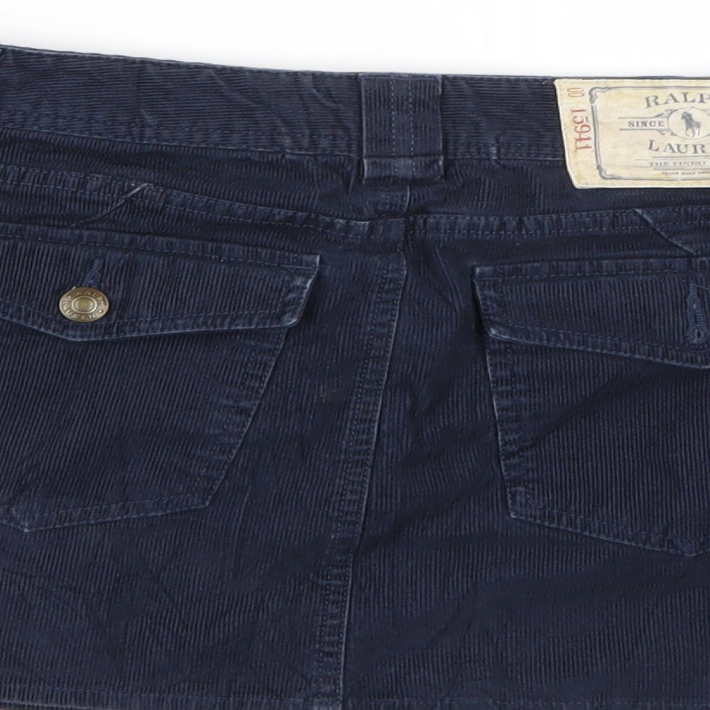 Ralph Lauren Womens Blue  Corduroy A-Line Skirt Size 14