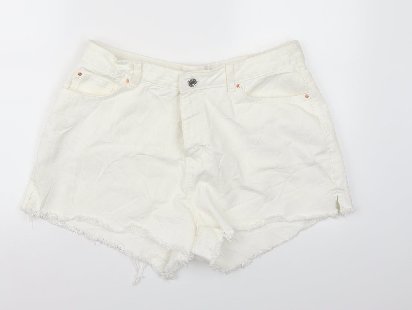 Denim co. Womens White  Denim Hot Pants Shorts Size 18