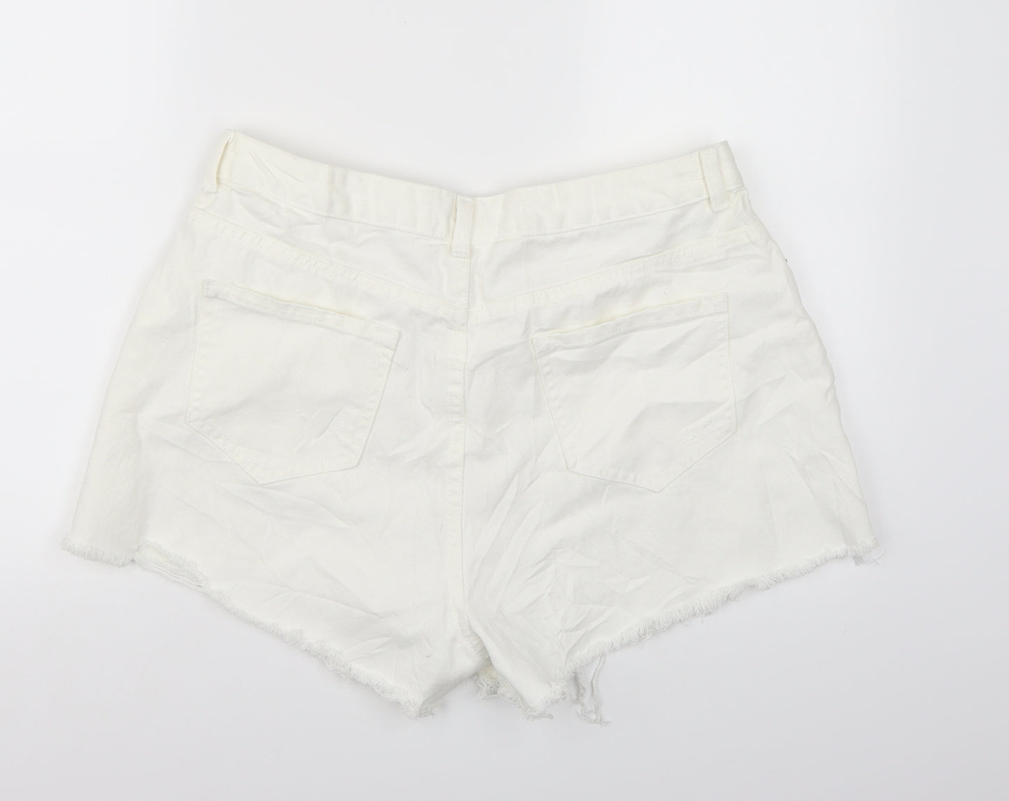 Denim co. Womens White  Denim Hot Pants Shorts Size 18