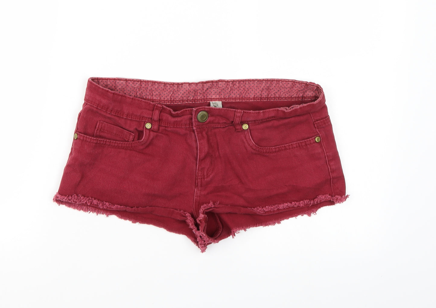 Denim co. Womens Red  Denim Cut-Off Shorts Size 12