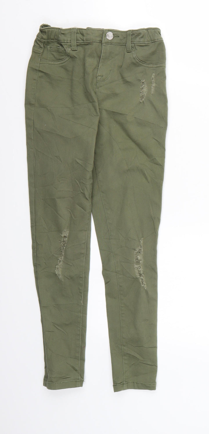 Denim co. Girls Green Denim Skinny Jeans Size 9-10 Years