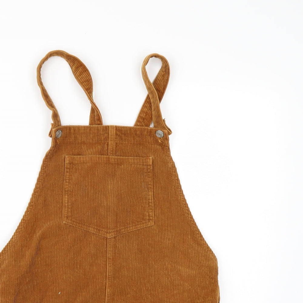 Topshop Womens Brown  Corduroy Pinafore/Dungaree Dress  Size 10