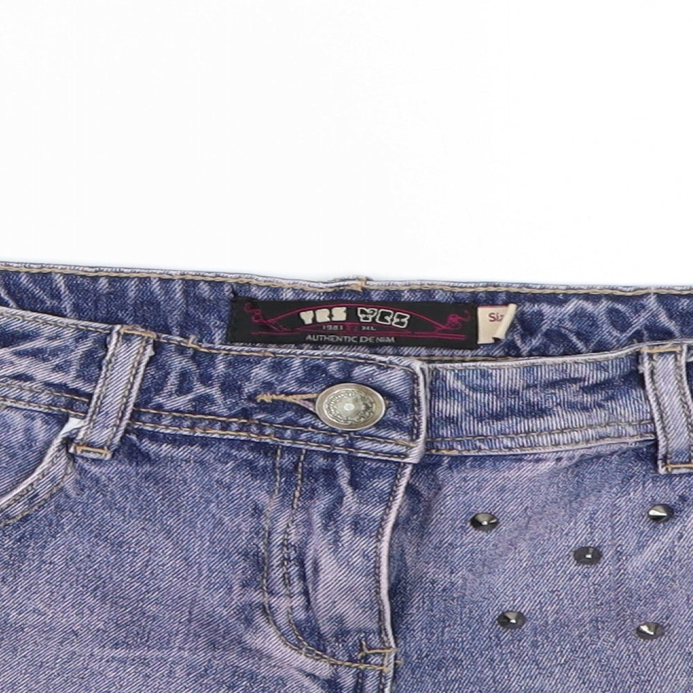 YESYES Womens Blue  Denim Hot Pants Shorts Size 8