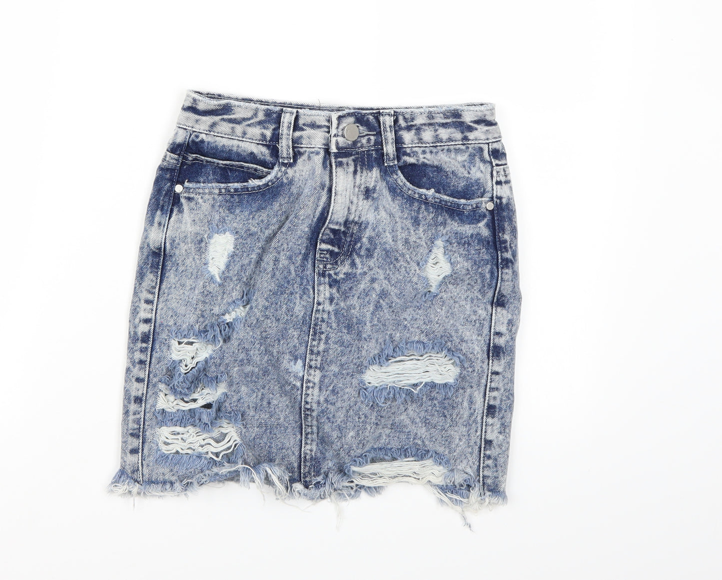 Missguided Womens Blue  Denim A-Line Skirt Size 4