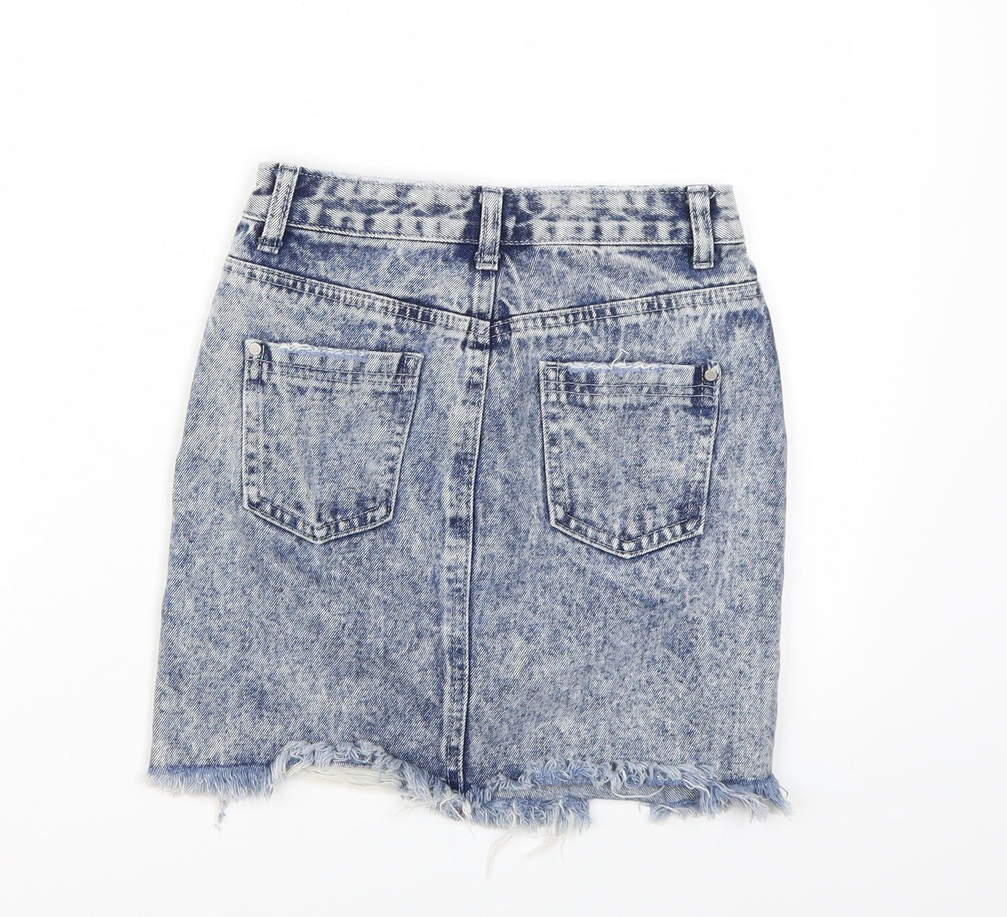 Missguided Womens Blue  Denim A-Line Skirt Size 4