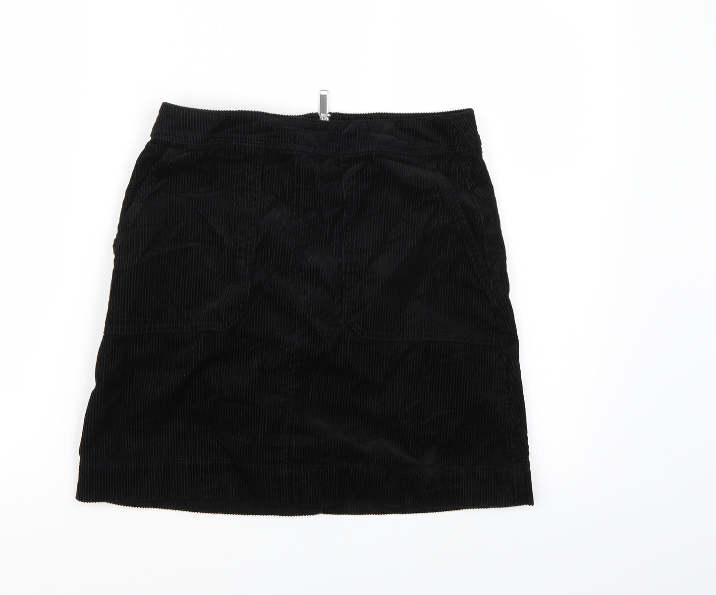 Marks and Spencer Womens Black  Corduroy A-Line Skirt Size 8