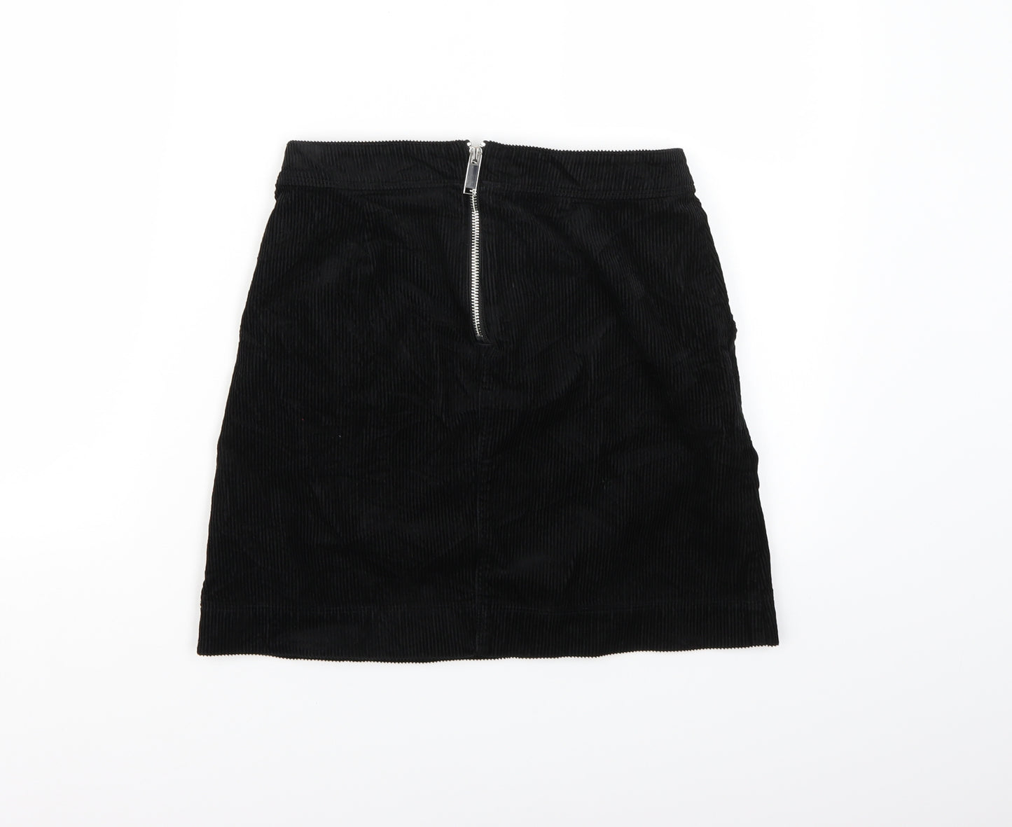 Marks and Spencer Womens Black  Corduroy A-Line Skirt Size 8