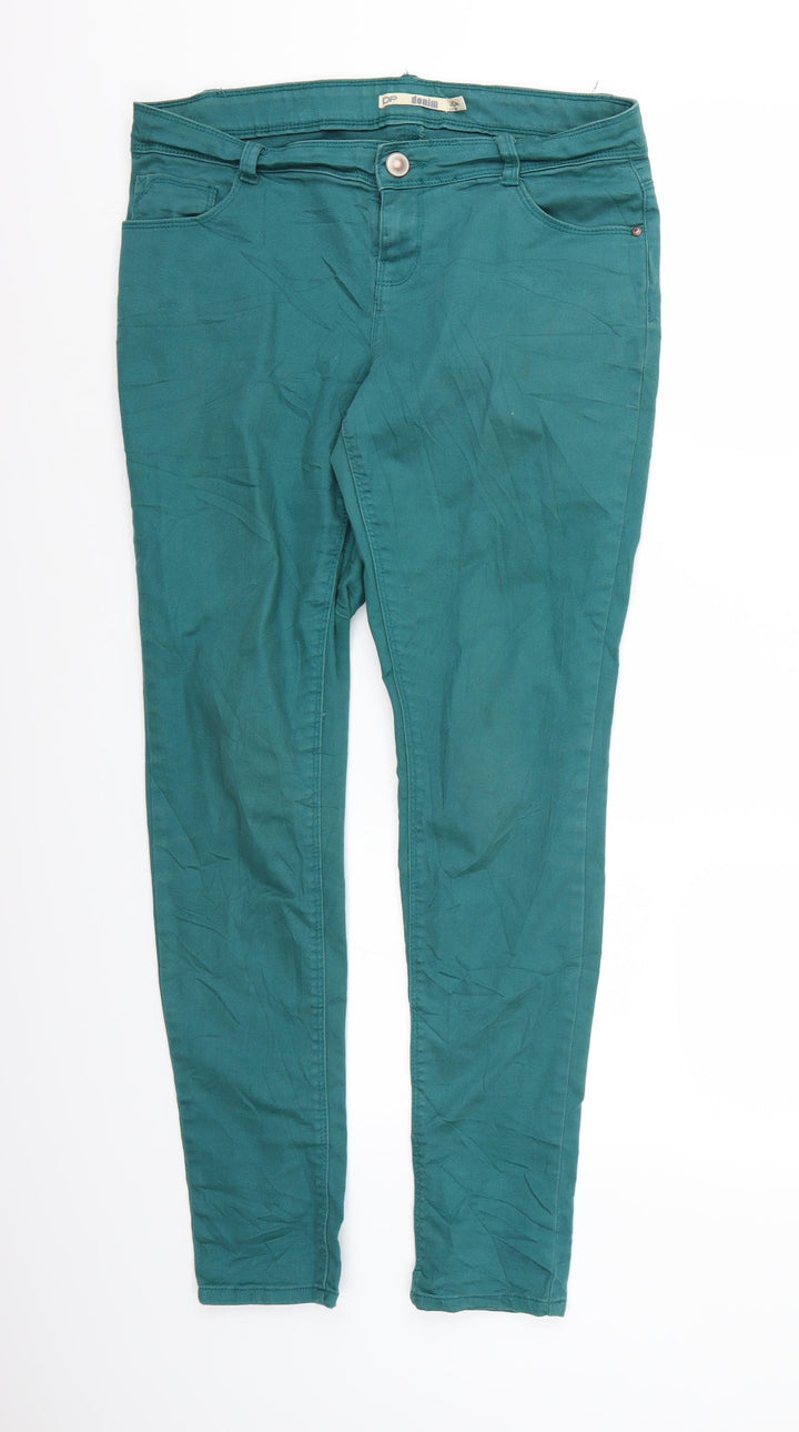 Dorothy Perkins Womens Green Denim Skinny Jeans Size 10 L30 in