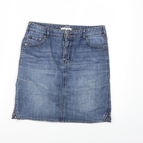 White Stuff Womens Blue  Denim A-Line Skirt Size 8