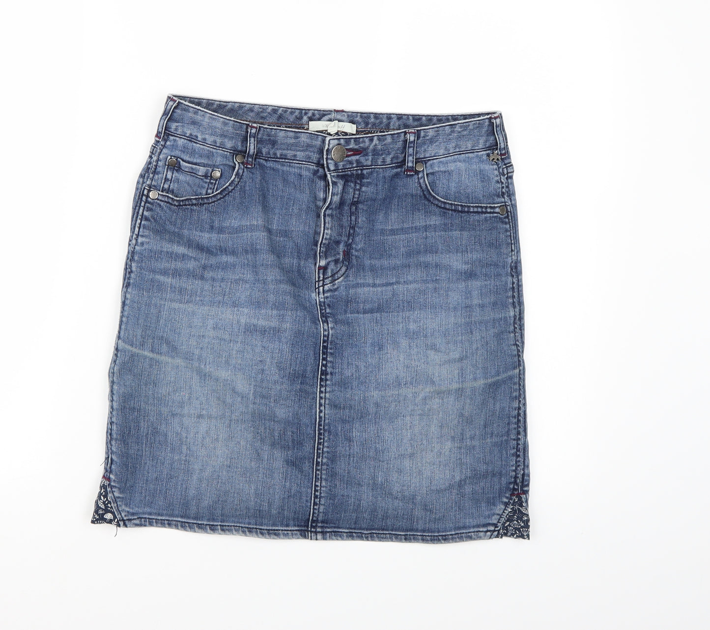 White Stuff Womens Blue  Denim A-Line Skirt Size 8