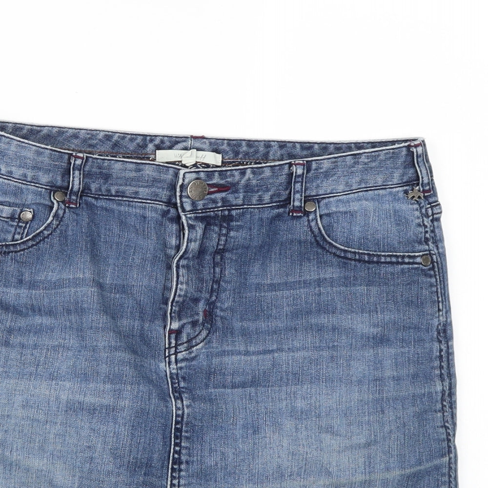 White Stuff Womens Blue  Denim A-Line Skirt Size 8