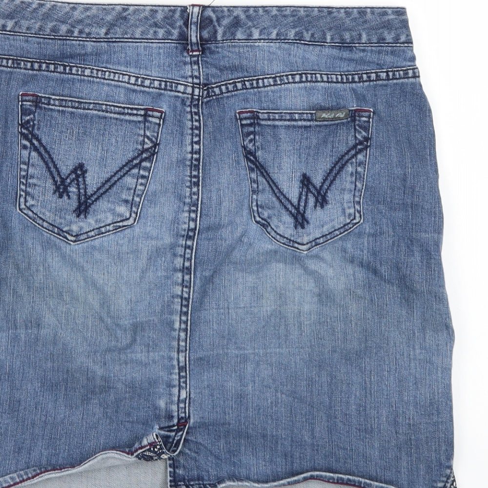 White Stuff Womens Blue  Denim A-Line Skirt Size 8