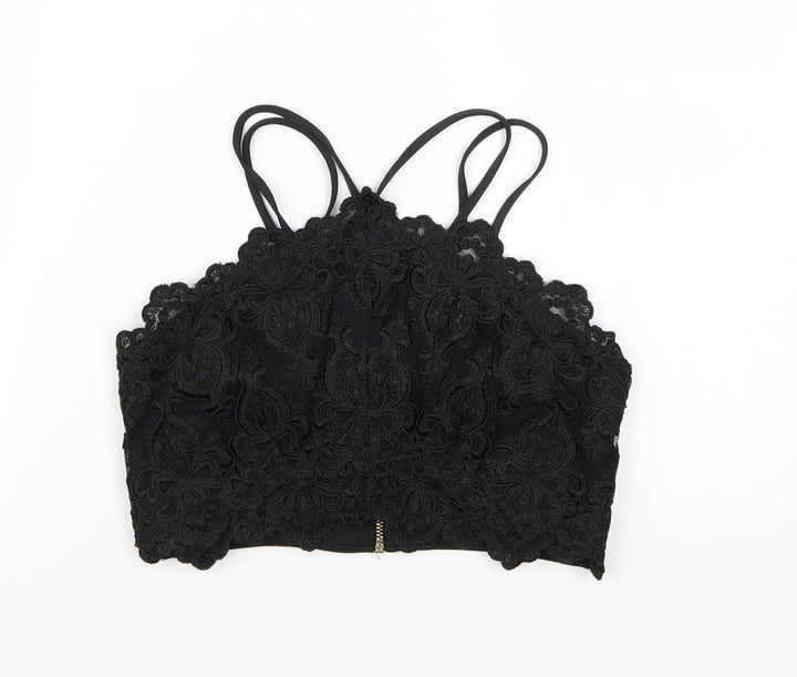 River Island Womens Black Cropped Tank Size 8
