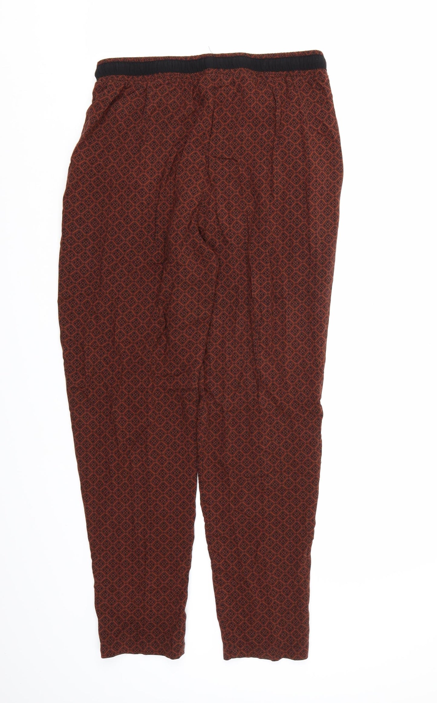 New Look Womens Brown Geometric  Harem Trousers Size 12 L27 in