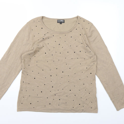 CASAMIA Womens Brown  Knit Pullover Jumper Size M