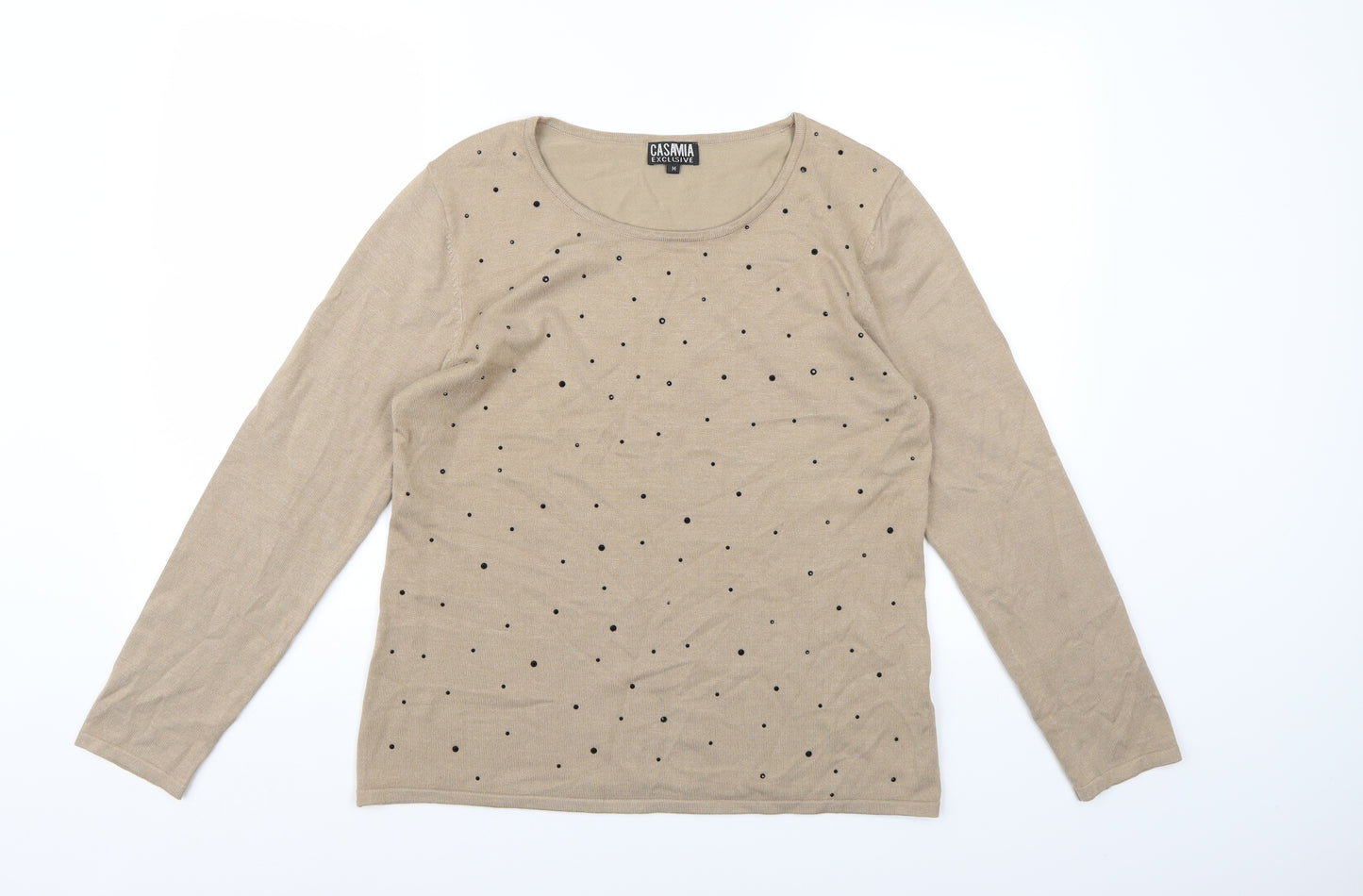 CASAMIA Womens Brown  Knit Pullover Jumper Size M