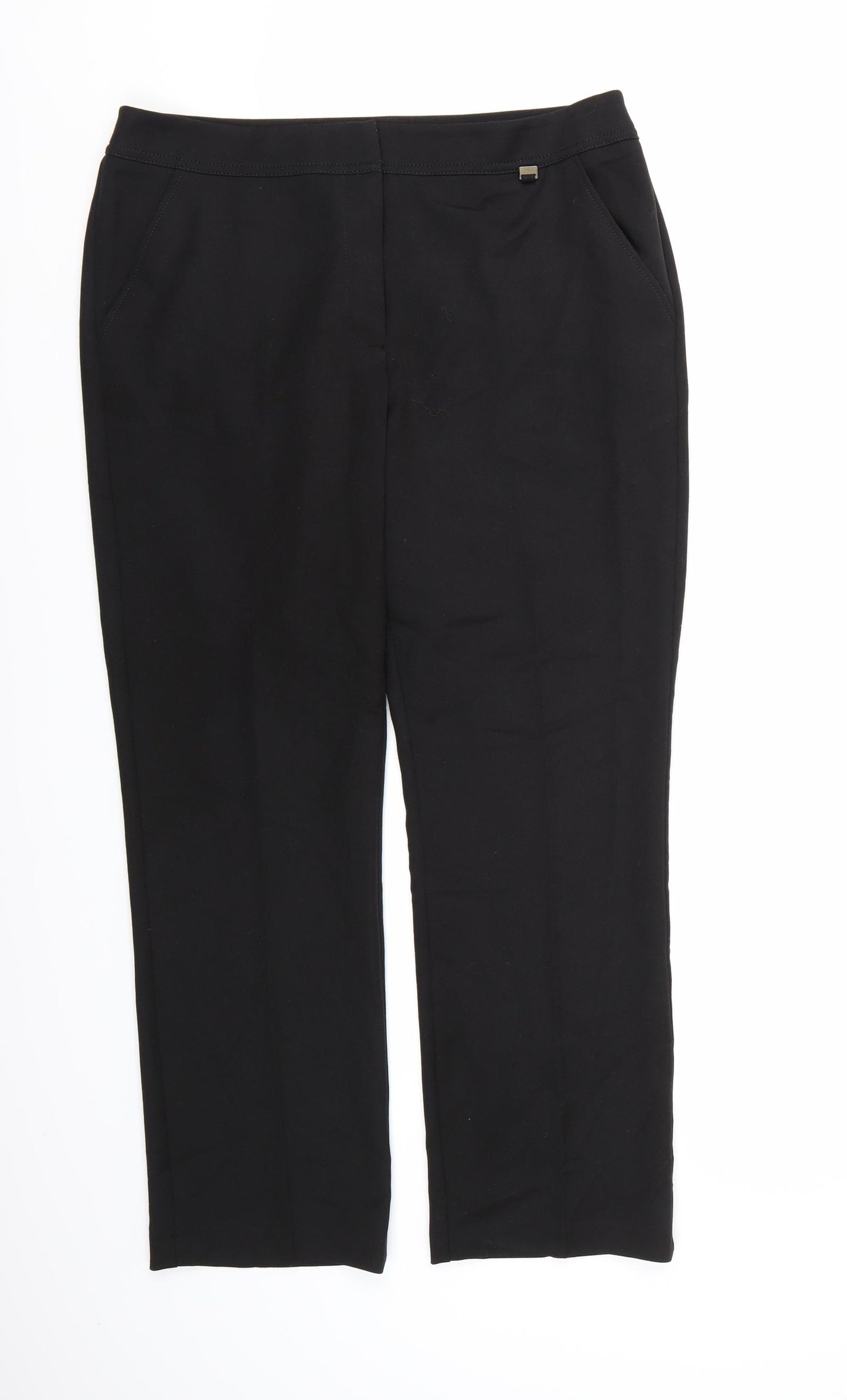 Bonmarché Womens Black  Rayon Trousers  Size 12 L26 in