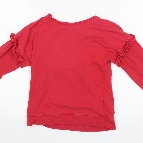 Marks and Spencer Girls Red   Basic T-Shirt Size 7 Years
