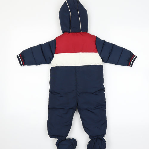 Kanz Boys Blue Colourblock  Puffer Jacket Snowsuit Size 6-9 Months