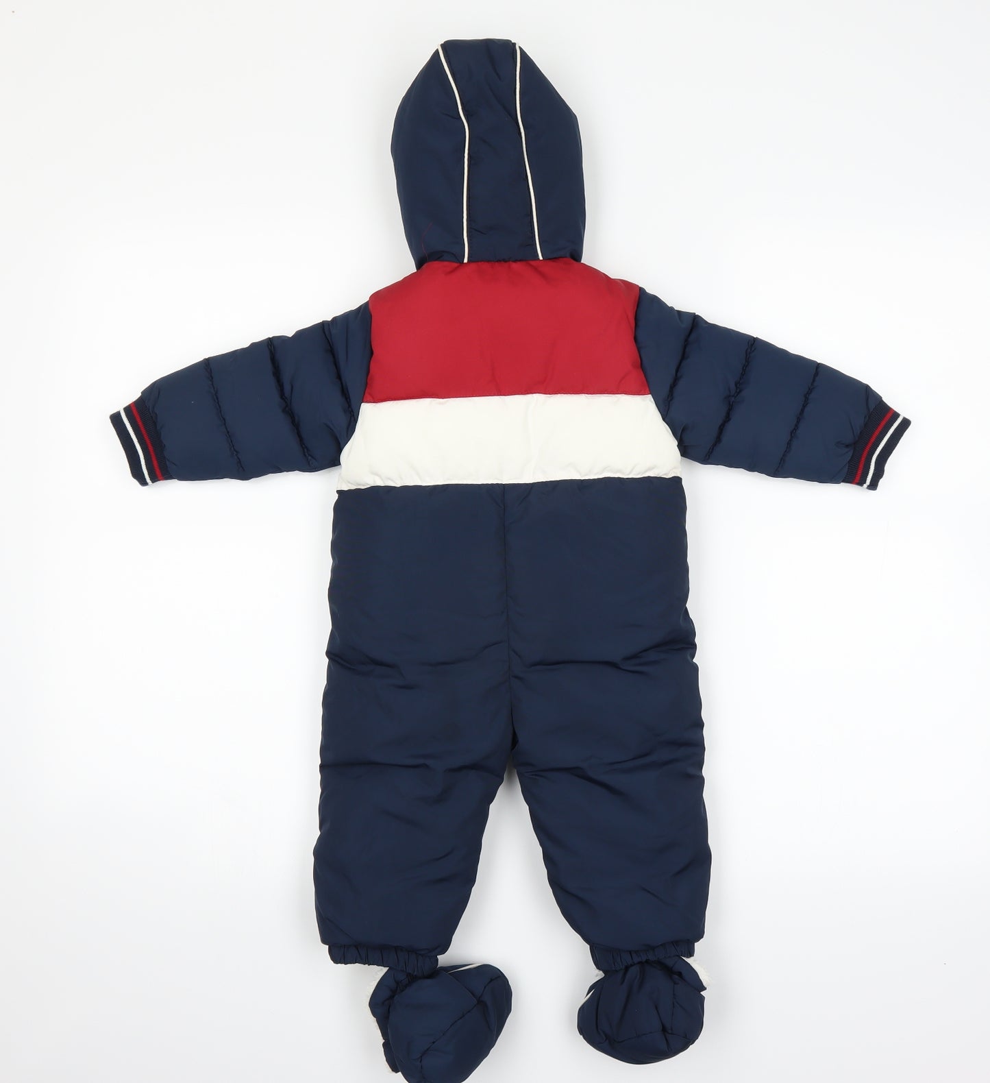 Kanz Boys Blue Colourblock  Puffer Jacket Snowsuit Size 6-9 Months