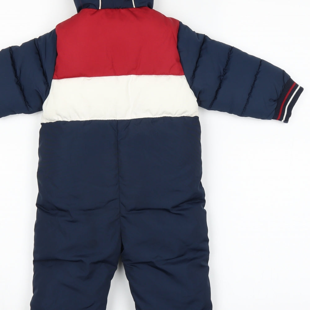 Kanz Boys Blue Colourblock  Puffer Jacket Snowsuit Size 6-9 Months