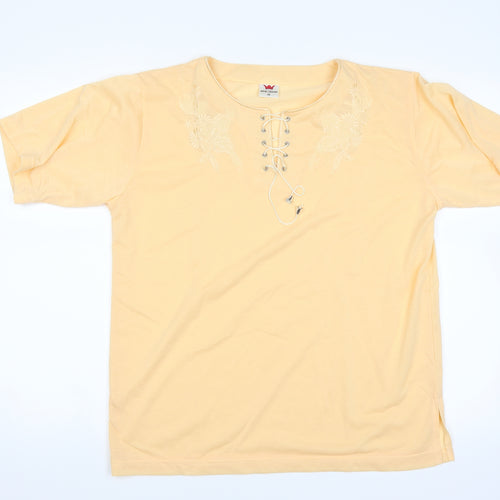 royal fashion Womens Yellow   Basic T-Shirt Size M