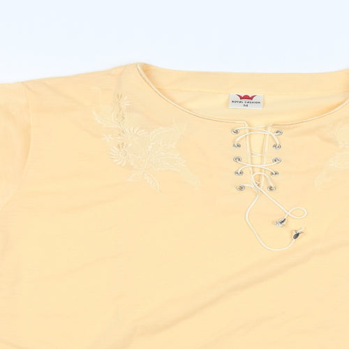 royal fashion Womens Yellow   Basic T-Shirt Size M