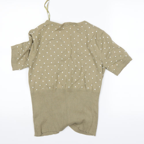 Chillytime Womens Beige Polka Dot  Cardigan Jumper Size 14