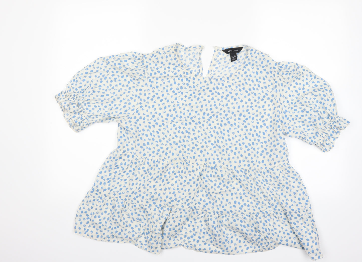New Look Womens White Floral   Blouse Size 16